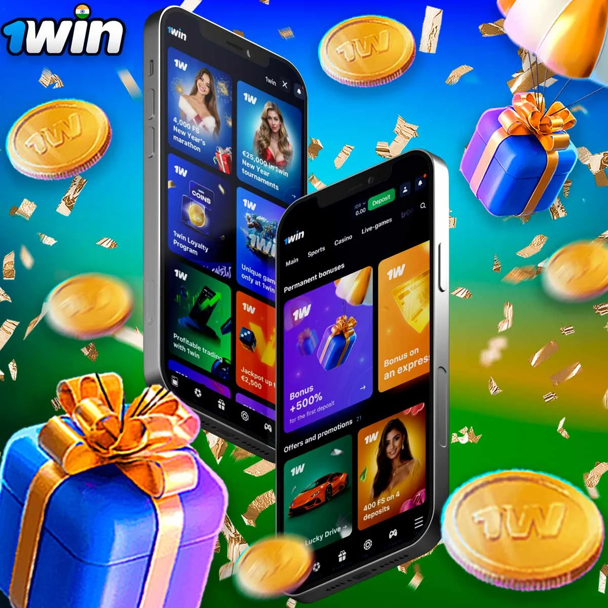 Bonuses on the 1Win India app