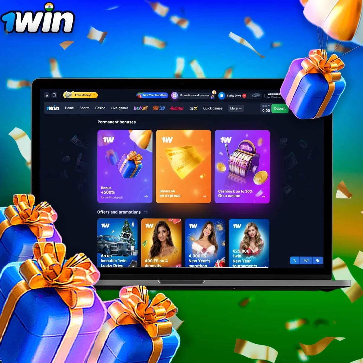 How to get 500% welcome bonus at 1win?