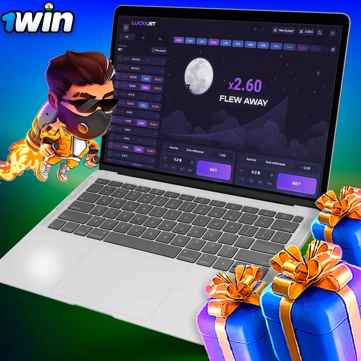 Welcome bonus for Lucky Jet 1Win