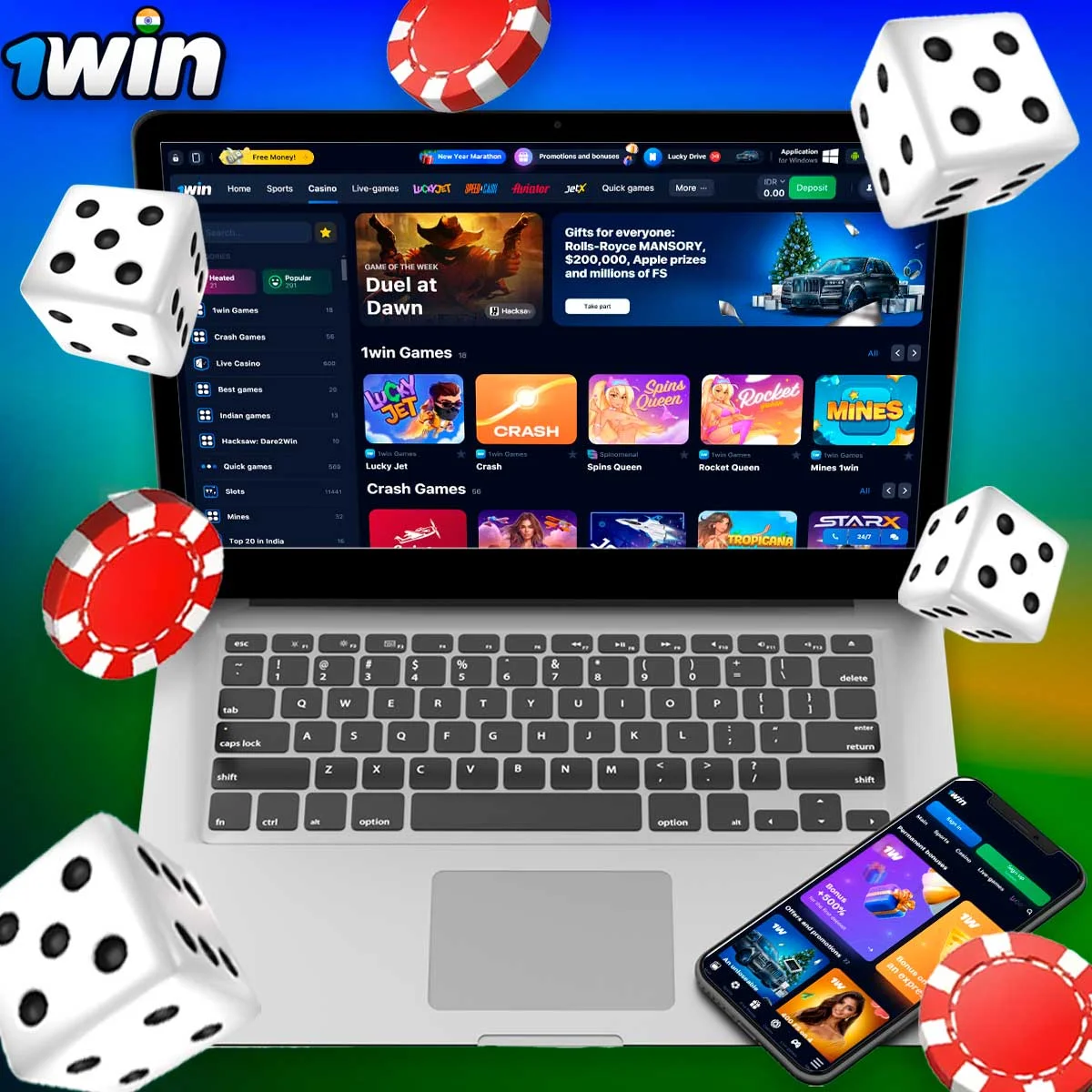 What are the main features of 1win casino?